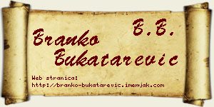 Branko Bukatarević vizit kartica